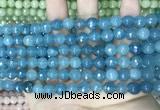 CCN5657 15 inches 8mm faceted round candy jade beads