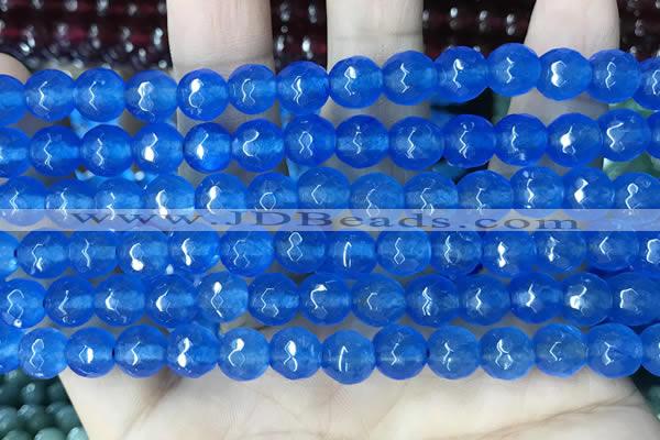 CCN5664 15 inches 8mm faceted round candy jade beads