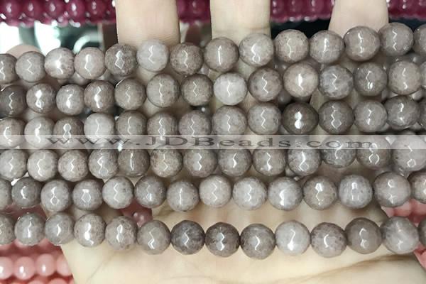 CCN5687 15 inches 8mm faceted round candy jade beads