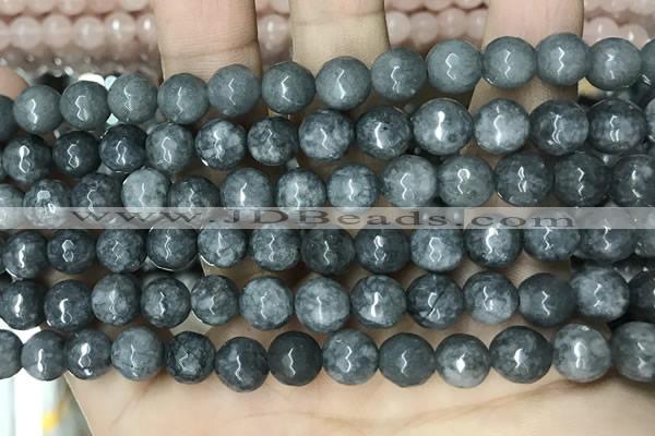 CCN5692 15 inches 8mm faceted round candy jade beads