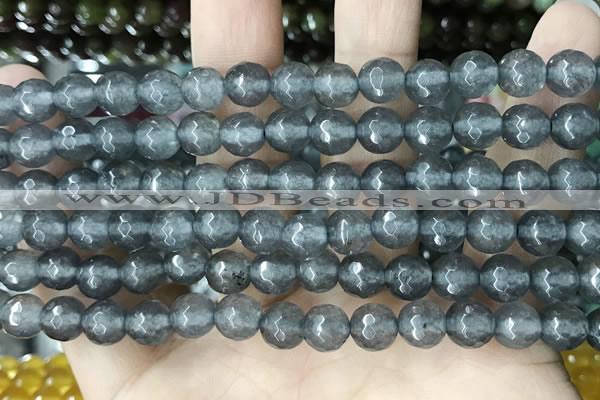 CCN5700 15 inches 8mm faceted round candy jade beads