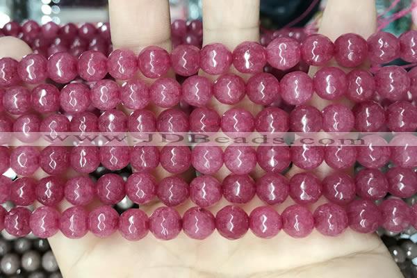 CCN5726 15 inches 8mm faceted round candy jade beads