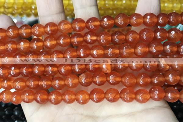 CCN5734 15 inches 8mm faceted round candy jade beads