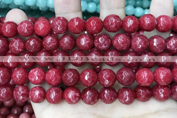 CCN5810 15 inches 10mm faceted round candy jade beads