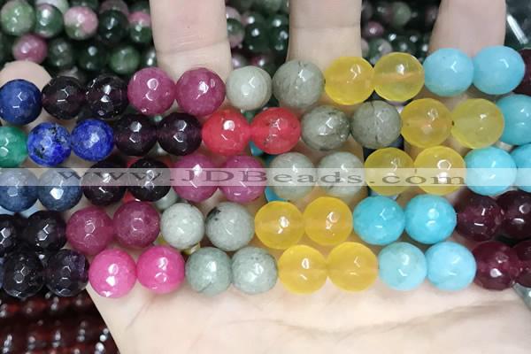 CCN5819 15 inches 10mm faceted round candy jade beads