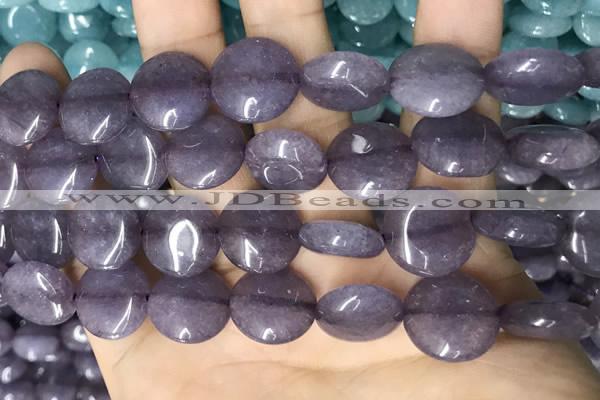 CCN5871 15 inches 15mm flat round candy jade beads Wholesale