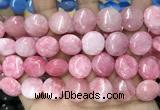 CCN5879 15 inches 15mm flat round candy jade beads Wholesale