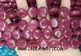 CCN5883 15 inches 15mm flat round candy jade beads Wholesale