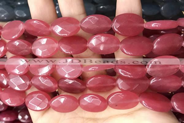 CCN5969 15 inches 13*18mm faceted oval candy jade beads