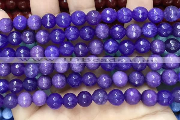 CCN6319 15.5 inches 8mm faceted round candy jade beads Wholesale