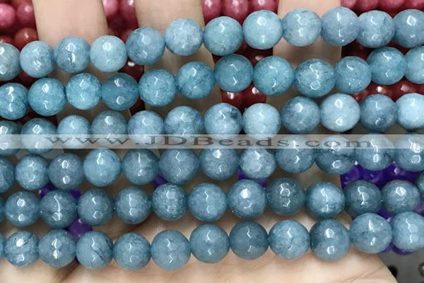 CCN6320 15.5 inches 8mm faceted round candy jade beads Wholesale