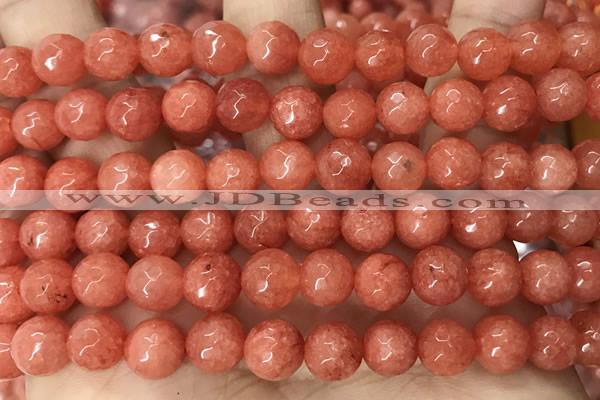 CCN6348 6mm, 8mm, 10mm, 12mm & 14mm faceted round candy jade beads