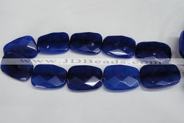 CCN712 15.5 inches 30*40mm faceted trapezoid candy jade beads