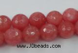 CCN770 15.5 inches 6mm faceted round candy jade beads wholesale