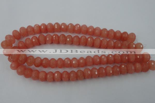 CCN918 15.5 inches 10*14mm faceted rondelle candy jade beads