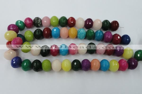 CCN956 15.5 inches 14*18mm faceted rondelle mixed color candy jade beads