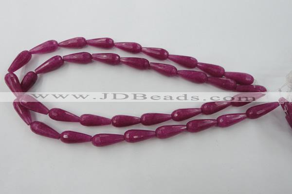 CCN975 15.5 inches 9*22mm faceted teardrop candy jade beads