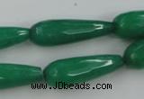 CCN986 15.5 inches 10*30mm faceted teardrop candy jade beads