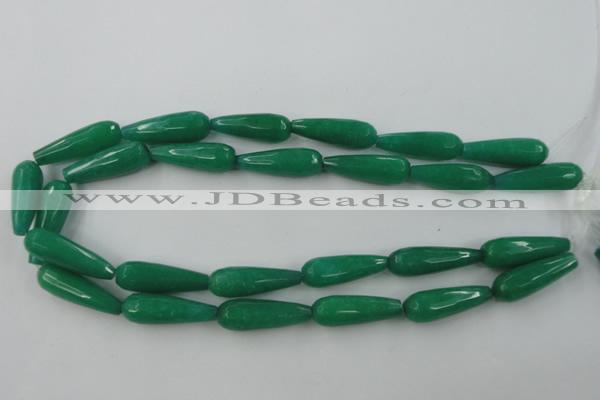 CCN986 15.5 inches 10*30mm faceted teardrop candy jade beads