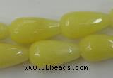 CCN993 15.5 inches 13*25mm faceted teardrop candy jade beads