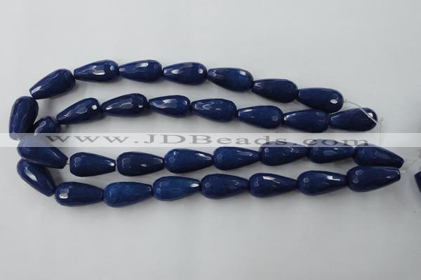 CCN999 15.5 inches 13*25mm faceted teardrop candy jade beads