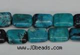 CCO190 15.5 inches 10*14mm rectangle dyed natural chrysotine beads