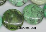 CCO34 15.5 inches 25mm flat round natural chrysotine beads