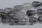 CCQ103 15.5 inches 8*12mm teardrop cloudy quartz beads wholesale