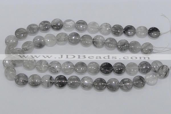 CCQ118 15.5 inches 15mm coin cloudy quartz beads wholesale