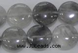 CCQ119 15.5 inches 18mm coin cloudy quartz beads wholesale