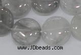 CCQ120 15.5 inches 20mm coin cloudy quartz beads wholesale