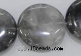 CCQ123 15.5 inches 40mm coin cloudy quartz beads wholesale