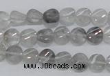 CCQ125 15.5 inches 8mm twisted coin cloudy quartz beads wholesale