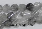 CCQ126 15.5 inches 10mm twisted coin cloudy quartz beads wholesale