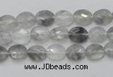 CCQ151 15.5 inches 7*9mm faceted oval cloudy quartz beads wholesale