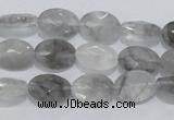 CCQ153 15.5 inches 10*14mm faceted oval cloudy quartz beads wholesale