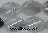 CCQ170 15.5 inches 18*25mm twisted flat teardrop cloudy quartz beads