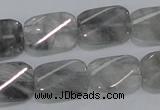 CCQ181 15.5 inches 13*19mm twisted rectangle cloudy quartz beads