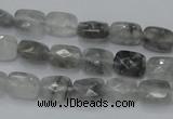 CCQ184 15.5 inches 8*10mm faceted rectangle cloudy quartz beads