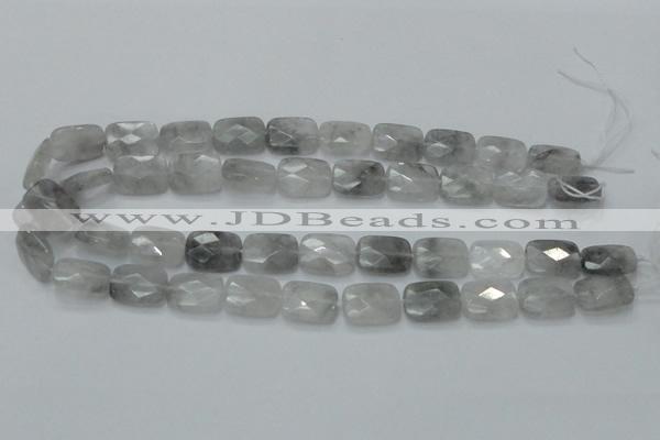 CCQ187 15.5 inches 14*18mm faceted rectangle cloudy quartz beads