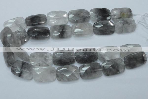 CCQ191 15.5 inches 20*30mm faceted rectangle cloudy quartz beads