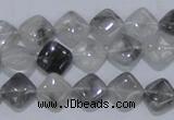 CCQ203 15.5 inches 10*10mm diamond cloudy quartz beads wholesale