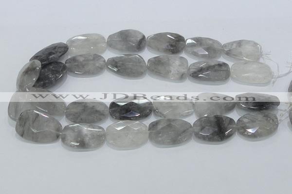 CCQ227 15.5 inches 20*30mm faceted freeform cloudy quartz beads