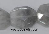 CCQ229 15.5 inches 26*32mm faceted freeform cloudy quartz beads