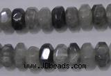 CCQ237 15.5 inches 8*12mm faceted rondelle cloudy quartz beads