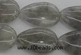 CCQ256 15.5 inches 20*30mm flat teardrop cloudy quartz beads