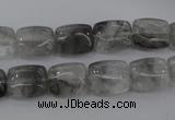 CCQ261 15.5 inches 10*12mm rectangle cloudy quartz beads