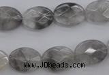 CCQ265 15.5 inches 12*16mm faceted oval cloudy quartz beads