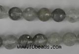 CCQ313 15.5 inches 10mm faceted round cloudy quartz beads wholesale