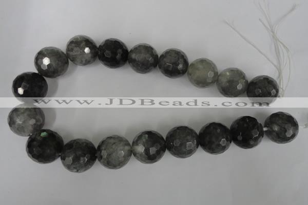 CCQ319 15.5 inches 22mm faceted round cloudy quartz beads wholesale